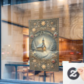 Weihnachtsklammer Fensteraufkleber (Café-Fenster)