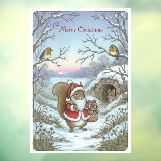 Weihnachtsklammer Fensteraufkleber (Blatt 3)