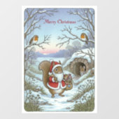 Weihnachtsklammer Fensteraufkleber (Blatt)