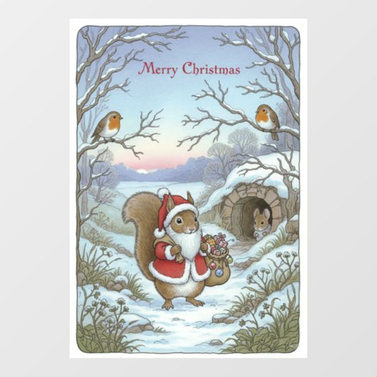 Weihnachtsklammer Fensteraufkleber (Blatt)