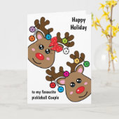 Weihnachtsklammer mit Reindeers, Sondertext C Karte (Gelbe Blume)