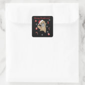 Weihnachtsklammern Quadratischer Aufkleber (Tasche)