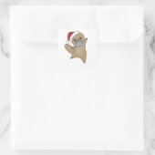 Weihnachtsklammern Quadratischer Aufkleber (Tasche)