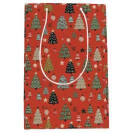 Weihnachtsklänge-Rote Geschenktasche Mittlere Geschenktüte