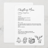 Weihnachtsklassiker-Illustrationsmenü Menükarte (Vorne/Hinten)