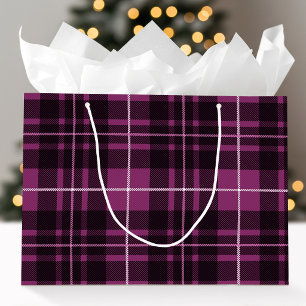 Weihnachtsklassiker Karo Dunkelrosa Ferien Tartan Große Geschenktüte