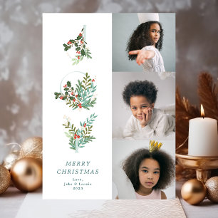 Weihnachtsklassiker Minze Botanisch FREUDE Collage Feiertagskarte