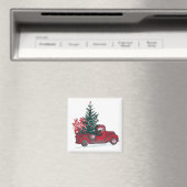 Weihnachtsklassiker roter Pickup-Truck Magnet (In Situ (Geschirrspüler))