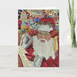 Weihnachtsklassiker: Santa beim Prüfen der Liste Karte