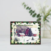 Weihnachtsklassiker Snow Szenen Grüße Postkarte (Stehend Vorderseite)