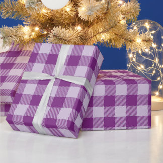 Weihnachtsklassiker und pastellviolette Buffalo-Ka Geschenkpapier