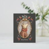 Weihnachtsklassiker Vintager Hund Feiertagspostkarte (Stehend Vorderseite)