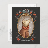 Weihnachtsklassiker Vintager Hund Feiertagspostkarte (Vorne/Hinten)