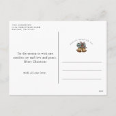 Weihnachtsklassiker Vintager Hund Feiertagspostkarte (Rückseite)