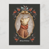 Weihnachtsklassiker Vintager Hund Feiertagspostkarte (Vorderseite)