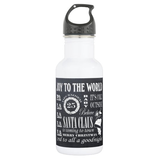 Weihnachtsklatschart Edelstahlflasche (Vorderseite)