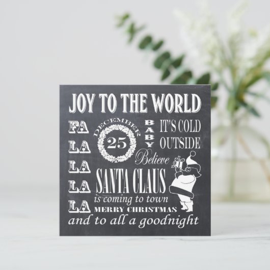 Weihnachtsklatschart Feiertagskarte (Stehend Vorderseite)