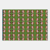 Weihnachtsklaus Happy Holidays Weihnachtsmuster Geschenkpapier Set (Vorderseite 2)
