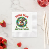 Weihnachtsklaus Surfsurfer Weihnachtsfeiertag Weih Serviette (Beispiel)