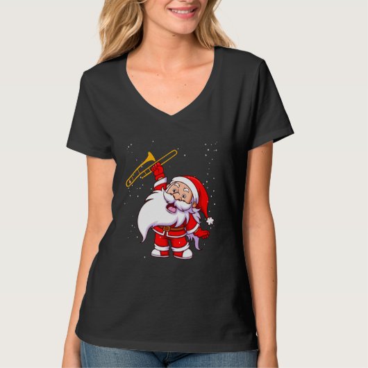 Weihnachtsklaus Trombone Funny Christmas Troma T-Shirt (Vorderseite)