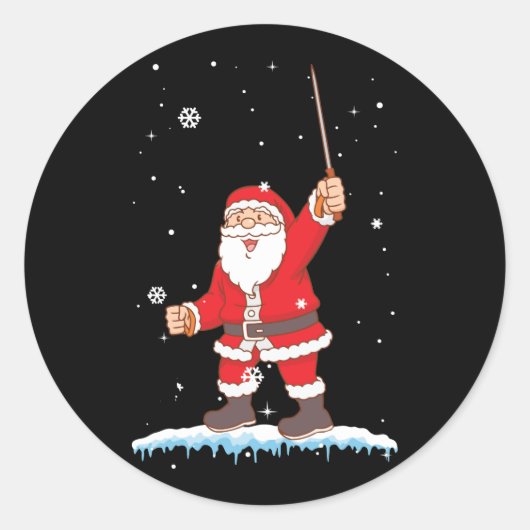 Weihnachtsklaus zum Weihnachtsgottessport Runder Aufkleber (Vorderseite)