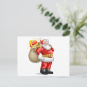 Weihnachtsklausel mit Geschenken Feiertagspostkarte (Stehend Vorderseite)