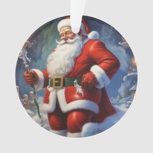 Weihnachtsklauseln Frohe Weihnachten - Neues Jahr Ornament (Vorderseite)