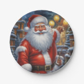 Weihnachtsklauseln Frohe Weihnachten - Neues Jahr Pappteller (Vorderseite)