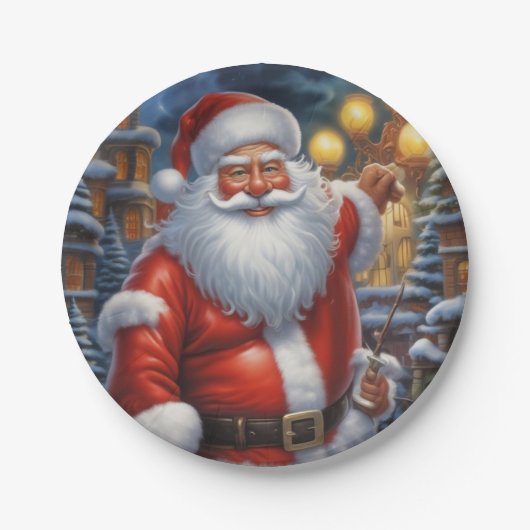 Weihnachtsklauseln Frohe Weihnachten - Neues Jahr Pappteller (Vorderseite)