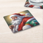 Weihnachtsklauseln Frohe Weihnachten - Neues Jahr Rechteckiger Pappuntersetzer (angewinkelt)