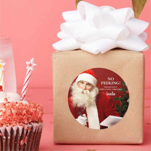 Weihnachtsklauseln, keine runden Geschenkklammern Runder Aufkleber (Party)