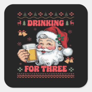 Weihnachtsklauseln trinken quadratischer aufkleber