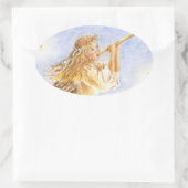 Weihnachtskleber Angel Oval Ovaler Aufkleber (Tasche)