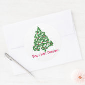 Weihnachtskleber/Babys 1. Weihnachtsfest Runder Aufkleber (Umschlag)