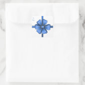 Weihnachtskleber/Blauer und Goldbug Quadratischer Aufkleber (Tasche)