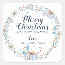 Weihnachtskleber Blue Christmas Labels