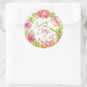 Weihnachtskleber Blumenreath Sharing Joy Runder Aufkleber (Tasche)