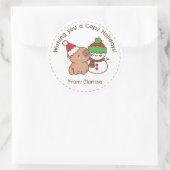 Weihnachtskleber - Capybara & Snowman Runder Aufkleber (Tasche)