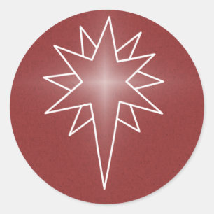 Weihnachtskleber der Nordsterne, Rot Runder Aufkleber