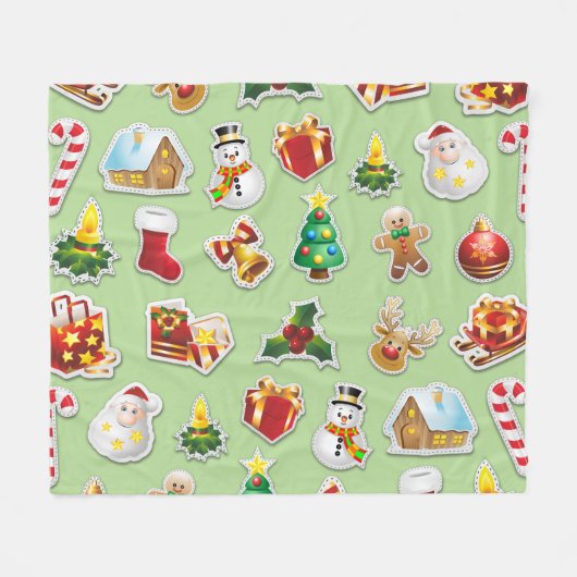 Weihnachtskleber Feste Muster Fleecedecke (Vorderseite (Horizontal))