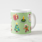 Weihnachtskleber Feste Muster Jumbo-Tasse (Vorderseite Rechts)