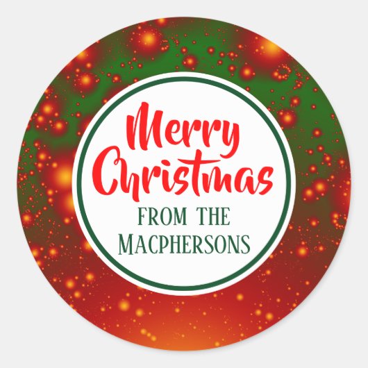 Weihnachtskleber für das festliche Fraktal (Grüner Runder Aufkleber (Vorderseite)