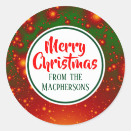 Weihnachtskleber für das festliche Fraktal (Grüner Runder Aufkleber