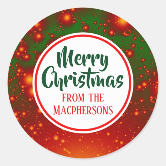 Weihnachtskleber für das festliche Fraktal (Roter  Runder Aufkleber (Vorderseite)