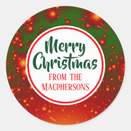 Weihnachtskleber für das festliche Fraktal (Roter  Runder Aufkleber