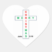 Weihnachtskleber Herz-Aufkleber (Vorderseite)