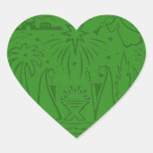 Weihnachtskleber Herz-Aufkleber (Vorderseite)