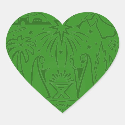 Weihnachtskleber Herz-Aufkleber (Vorderseite)