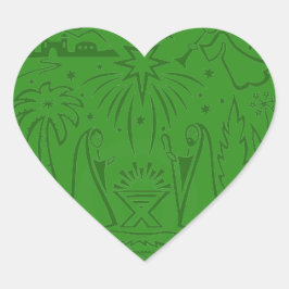 Weihnachtskleber Herz-Aufkleber