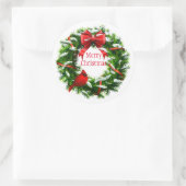 Weihnachtskleber-Kranz Runder Aufkleber (Tasche)